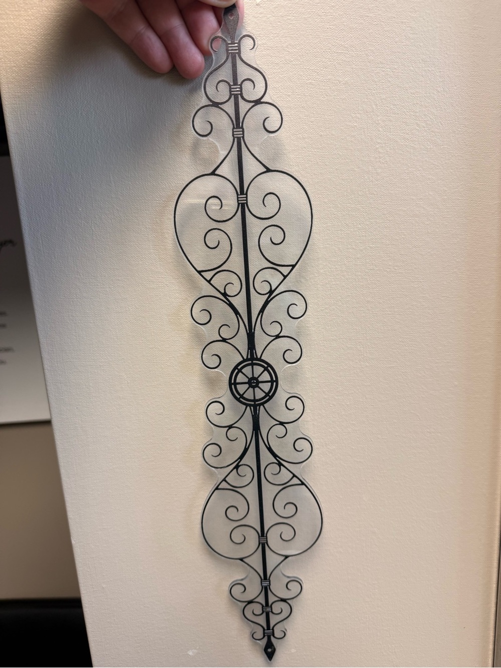 Decorative Black Metal Wall Scroll - Elegant Scrollwork Accent